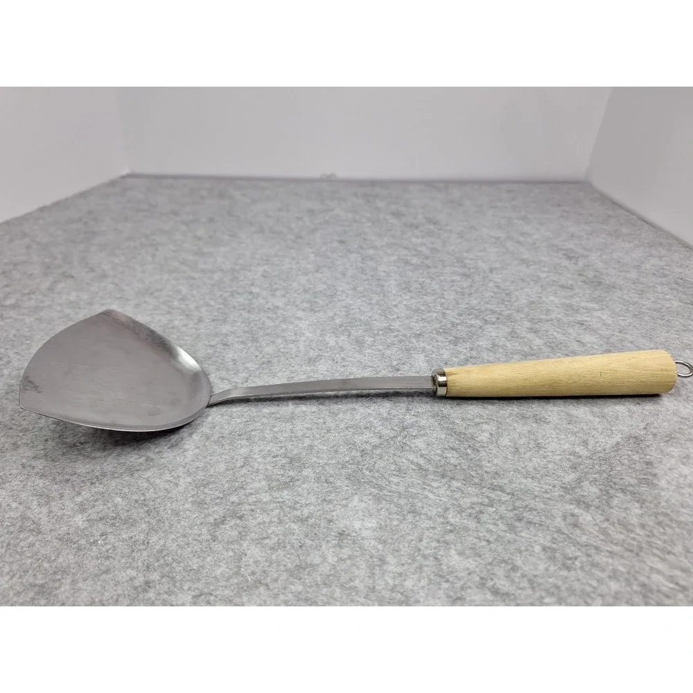 Vintage Spatula Turner Stainless Steel Wood Handle 13